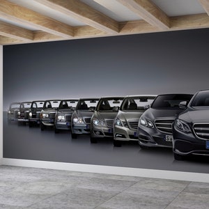 Mercedes Benz Serie E, Arte murale di carta, Carta da parati personalizzata, Carta da parati staccabile e attaccabile, Per gli amanti delle auto Decorazione murale regalo,