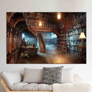 Große Leinwand, Leinwand Dekor, Wand Kunst Leinwand, Bibliothek Foto Druck, Bücher Wandkunst, Moderne Leinwand Kunst, Bibliothek Kunst, Bücher Liebhaber Geschenk Kunst,