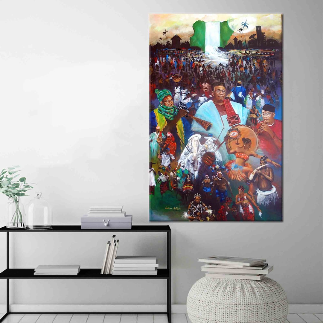 Nigeria Canvas, Sunrise Nigeria Wall Art, Nigeria Culture Canvas