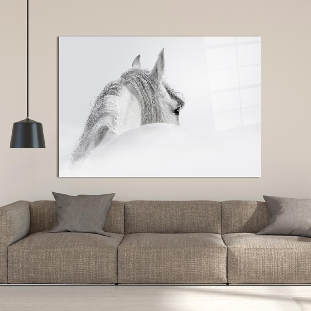 White Horse Canvas Print: Animal Wall Art, Horse Lover Gift - Etsy