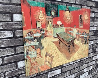 Canvas Art, Canvas, Large Wall Art, The Night Cafe by Van Gogh, Van Gogh Cafe Wall Art, Famous Table Canvas Decor, Reproduction Art Canvas,