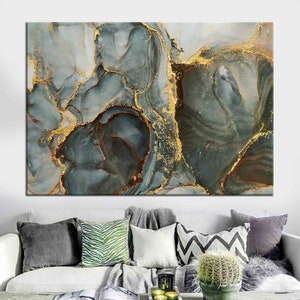 Green And Gold Marble Print, Green Marble Canvas, Green Marble Print, Gold Marble Print, Fashion Wall Art, Modern Wall Art, Marble Painting,