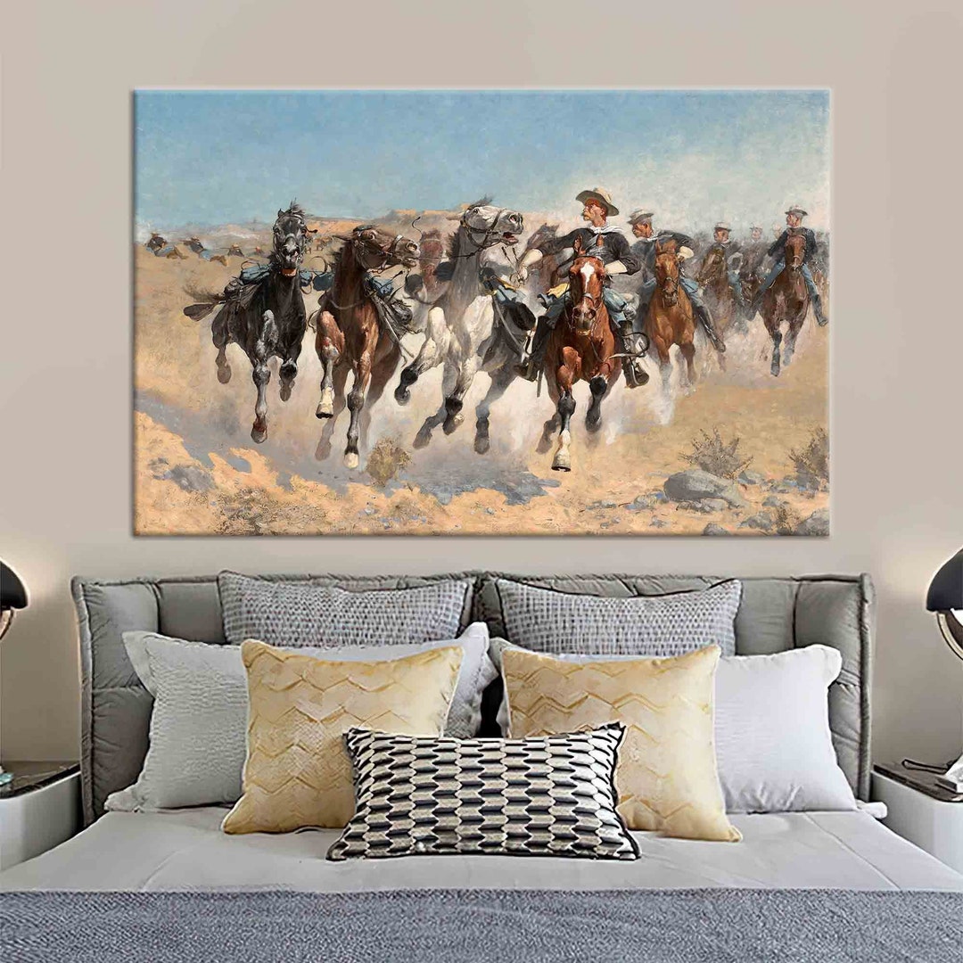 Frederic Remington Wall Art, Remington Canvas, Dismounted the Fourth