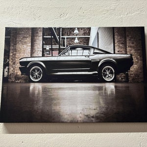 &quot;Handgefertigte &quot;&quot;Mustang&quot;&quot; Leinwanddruck: Auto Wandbild.&quot;