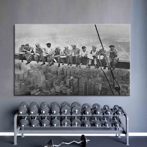 Almuerzo en lo alto de un rascacielos, póster de Nueva York, arte de almuerzo en lo alto de un rascacielos, póster abstracto, arte de pared de 11 hombres, póster popular,