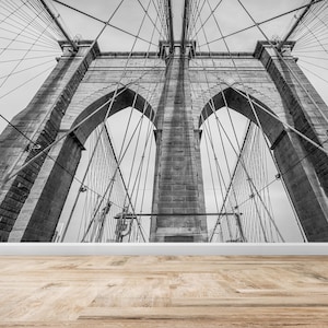Decorazione da parete del ponte, carta artigianale del ponte di Brooklyn, adesivi murali murali, carta digitale View, carta digitale New York, carta da parati rimovibile,