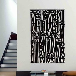 Retna Scripts Canvas Art: Black and White Wall Decor