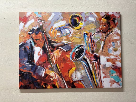 Abstract Jazz Canvas Art: Music Room Wall Decor - Etsy