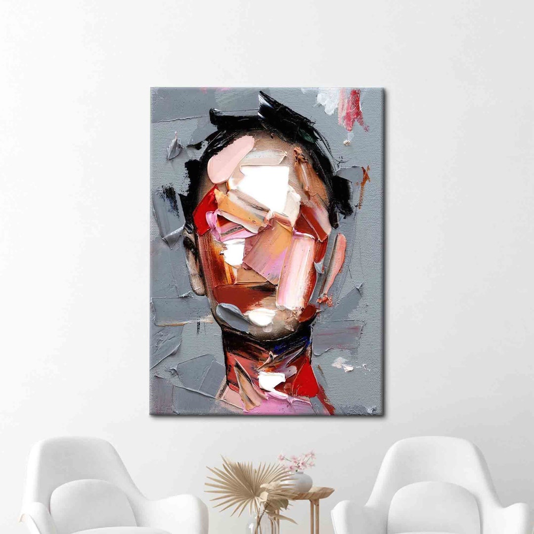 Abstract Face Painting Print, Modern Face Art, Oil Painting Print ...
