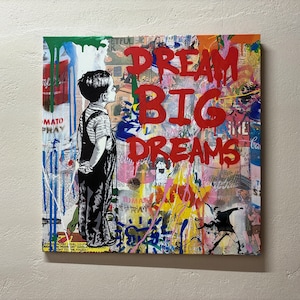 Dream Big Graffiti Canvas Art: Boy Wall Decor