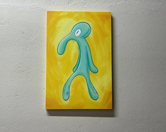 Canvas Wall Art, Wall Art, Canvas Decor, Squidward Painting Print, Squidward Canvas Print, Modern Art, Bold And Brash Art, Abstract Canvas G