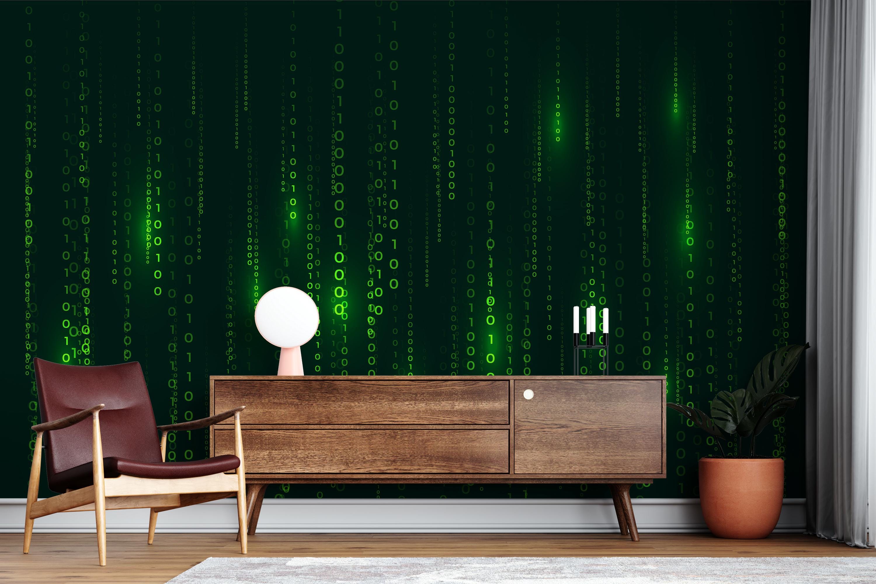 Matrix Code Mural: Computer Science Binary Wallpaper - Etsy