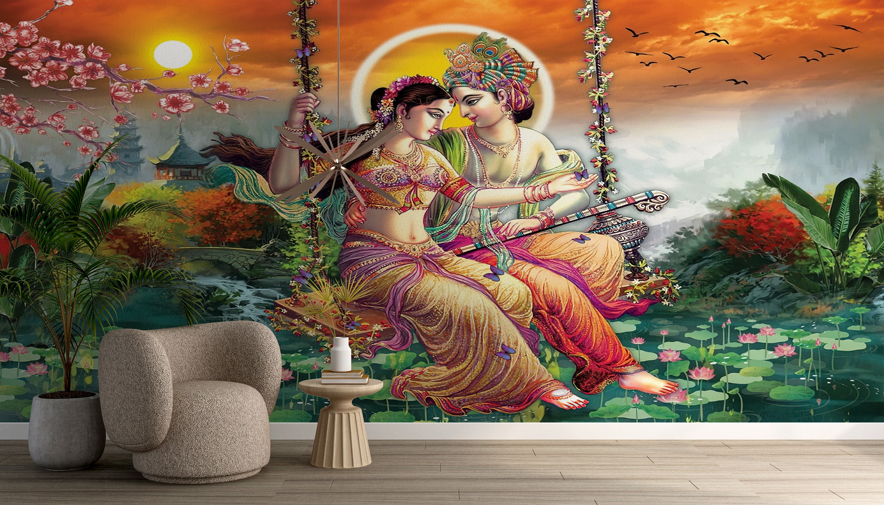 Radha Krishna Painting Print Paper Wall Art Reproduction - Etsy Radha Krishna Painting Print Paper Wall Art Reproduction - Etsy