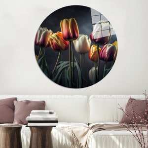 Tulip Flower Tempered Glass Wall Art: Modern Home Decor - Etsy