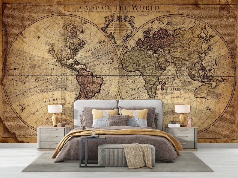 Old Map Wall Art Map Wall Poster Modern Wall Paper Old Etsy