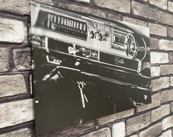 Póster de Cadillac en blanco y negro, coche impreso, lienzo de arte de coches antiguos, decoración de pared de coches clásicos, arte de coches antiguos, lienzo de Cadillac antiguo.