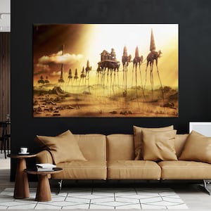 Salvador Dali Canvas Art, Elephants Canvas Gift, Salvador Dali Elephants Canvas, Reproduction Wall Hanging, Bridesmaid Gifts, Surreal Art,