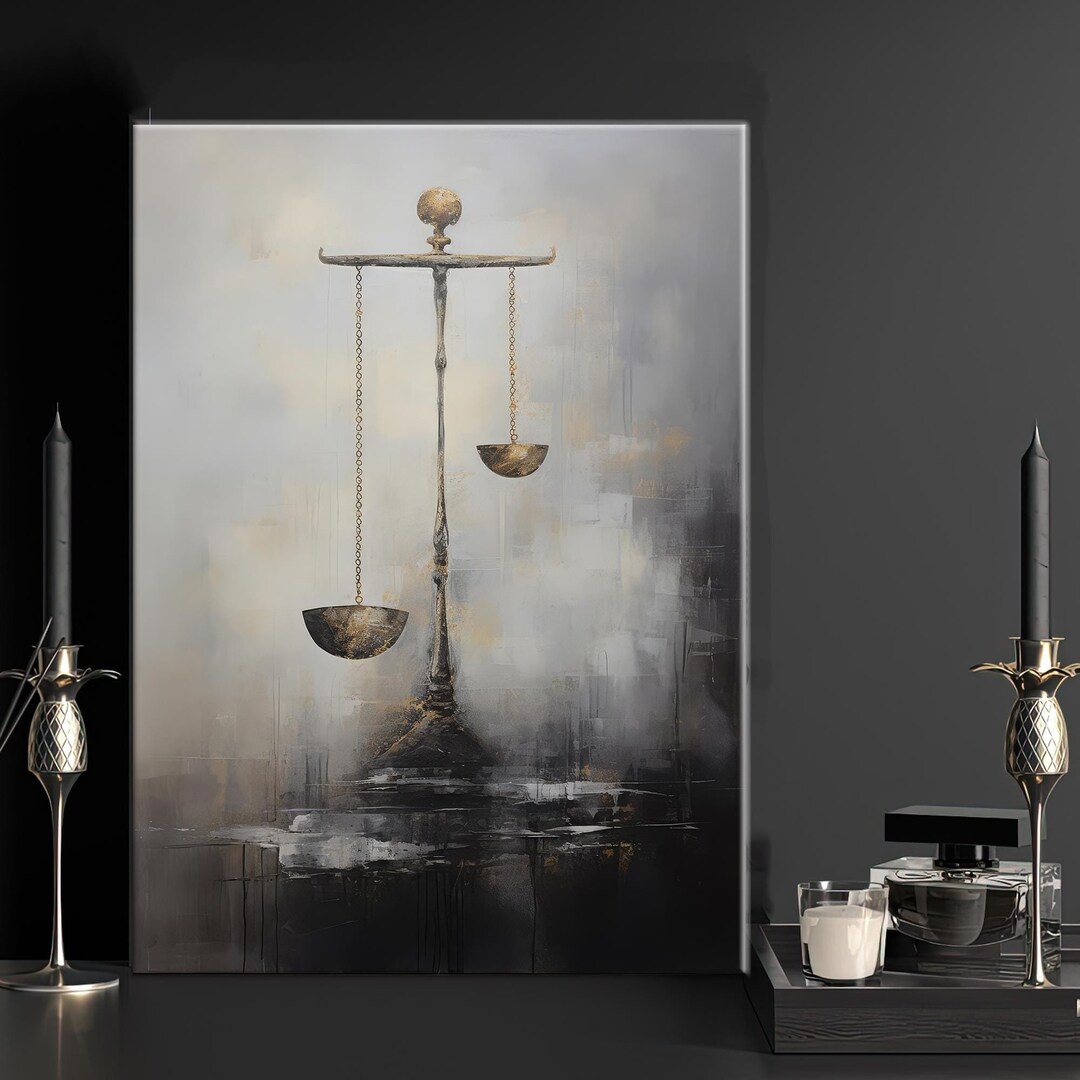 Abstract Design Balance Scales Abstract Canvas Art: Balance Wall Hanging - Etsy