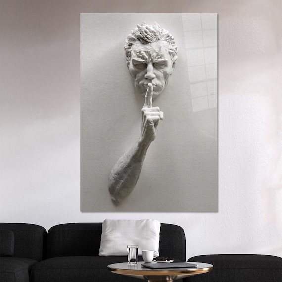 Male Sculpture Wall Art: 3D Abstract Glass Statue