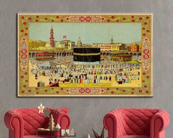 Kaaba Canvas Print: Islamic Wall Art, Muslim Gift