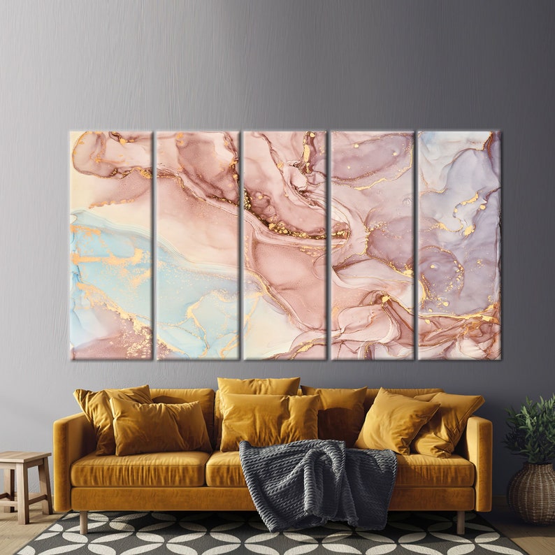 Pink and Gold Marble Pink Marble Canvas Gold Marble Print - Etsy
