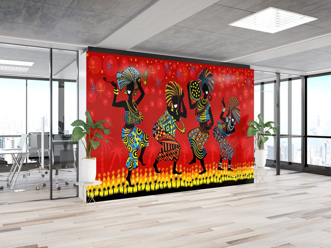 Custom Wall Paper, , Paper Wall Art, Wall Paper Peel and Stick, African