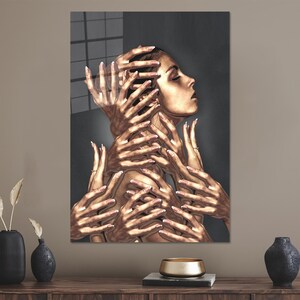 Abstract Woman Art, Woman Glass Decor, Abstract Wall Decor, Surreal Glass Art, Abstract Glass Art, Surreal Wall Art,Modern Glass Art,