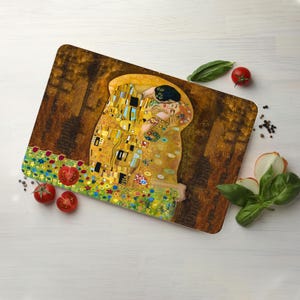 Gustav Klimt 'The Kiss' Serving Board: Austrian Art Kitchen Decor