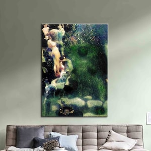 Gustav Klimt Philosophy, Reproduction Canvas Print, Gustav Klimt Art Canvas, Famous Canvas Decor, Klimt Philosophy Printed,