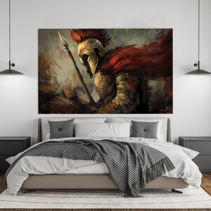 Spartan Hero 3D Canvas Art: Modern Man Cave Wall Hanging