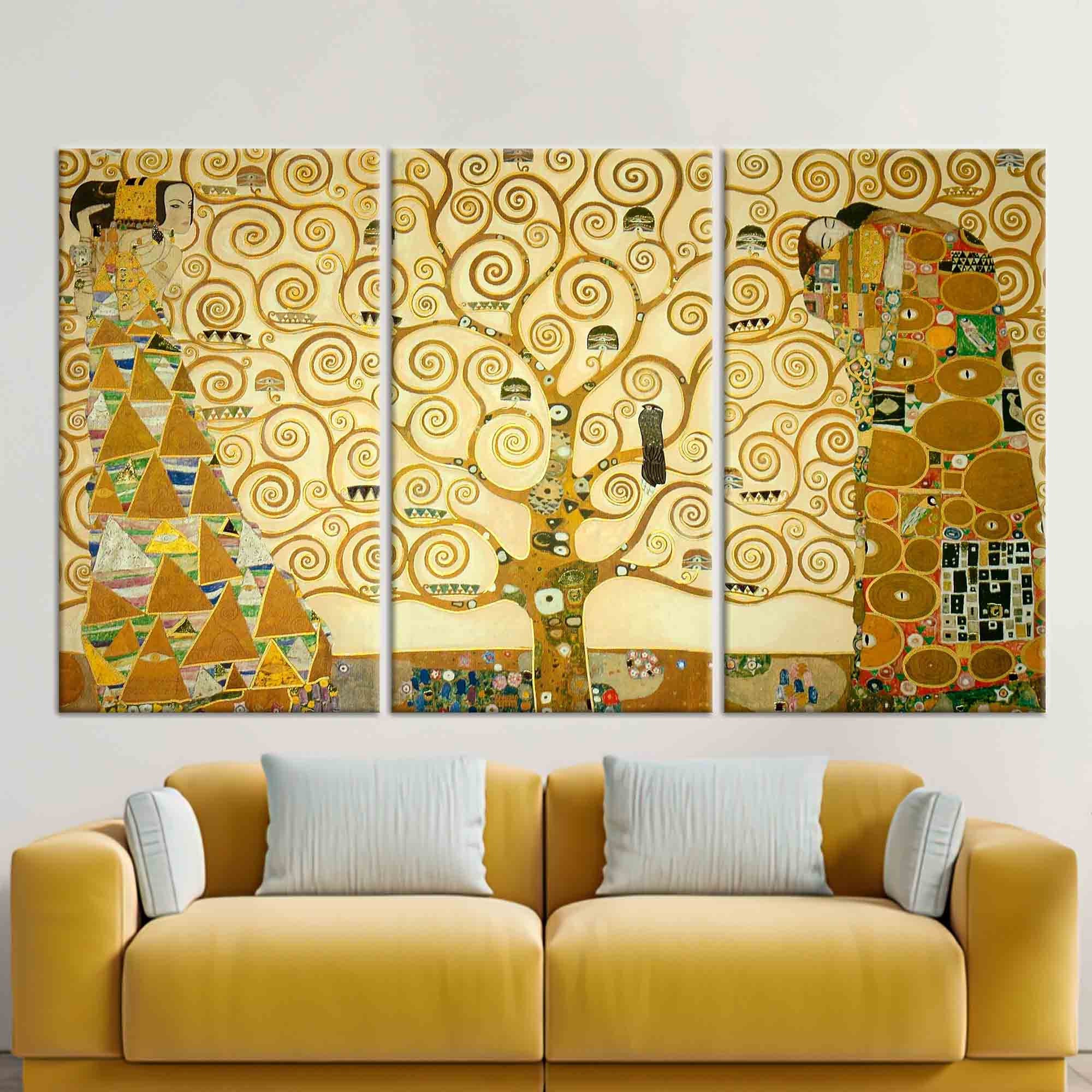 Tree of Life Canvas Print: Gustav Klimt Inspired Golden Wall Decor ...