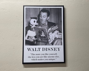 ウォルト・ディズニー、肖像画キャンバス、有名な引用アートキャンバス