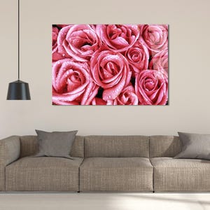 Pink Rose Tempered Glass Wall Art: Floral Home Decor