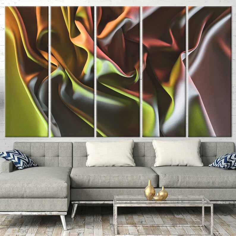 Silk Fabric Wall Art Fabric Canvas Print Abstract Wall Art Etsy