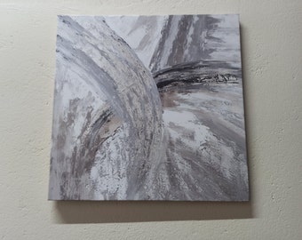 Abstract Marble Canvas Art: Gray & Silver Wall Decor