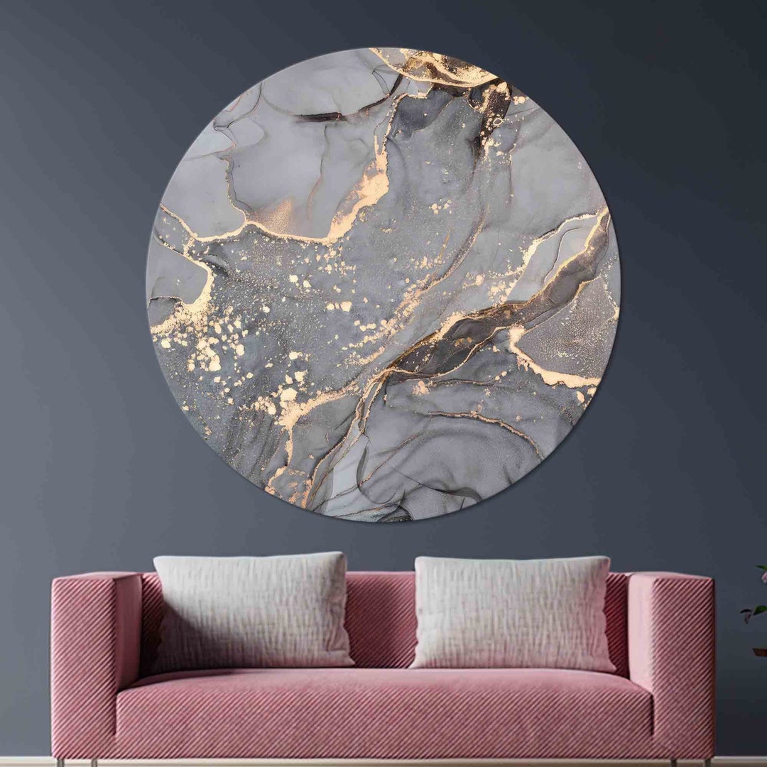 Gray and Gold Marble Tempered Glass Wall Art: Modern Luxury Decor - Etsy