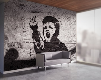 Banksy Graffiti Wallpaper: Peel and Stick Wall Art