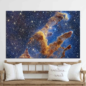 Custom Wall Hanging, View 3D Canvas, Space Telescope Wall Art, Wall Art Canvas, 3D Canvas, Night Landscape Canvas,