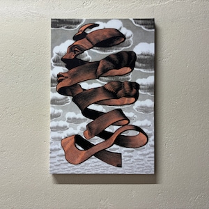 Rind By MC Escher, Modern Canvas Poster, Maurits Cornelis Escher Canvas Art, Abstract 3D Canvas, Human Face Canvas Gift, Escher 3D Canvas,