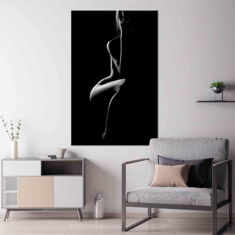 Sexy Woman Canvas, Erotic Canvas, Nude Sexy Body, Bedroom Wall Art, Nude Poster, Erotic Wall Art, Sexy Girl Wall Art, Mature image 4