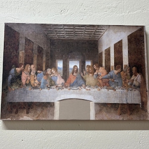 The Last Supper, Leonardo Da Vinci, Famous Table, Classical Wall Art, Last Dinner Wall Art, Da Vinci Print, Da Vinci Painting, Vintage Print