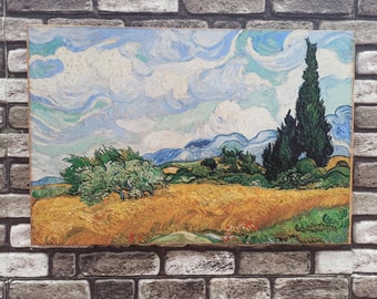 Van Gogh Wheat Field with Cypresses Canvas Print: Classic Wall Art
