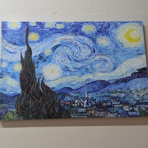 The Starry Night Canvas Print: Van Gogh Famous Painting