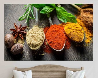 Trendy Canvas Print, Dining Room Poster, Large Wall Art, Spices Art, Modern Wall Decor, Holiday Decor Art, Personalized Baby Gift,