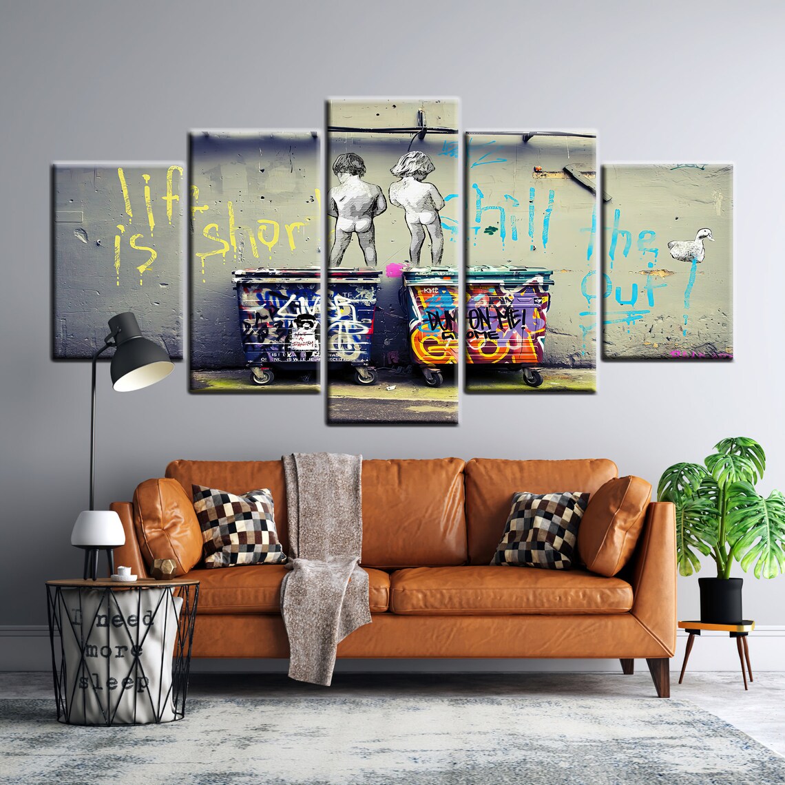 Banksy Life is Short Canvas Street Art Banksy Wall Art Etsy UK