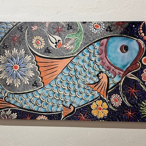 Mosaic Fish Canvas Print: Animal Wall Art Decor