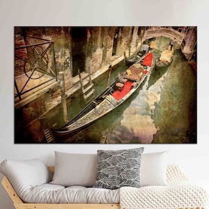 Venice Gondola Canvas Print: Romantic Italian Wall Art