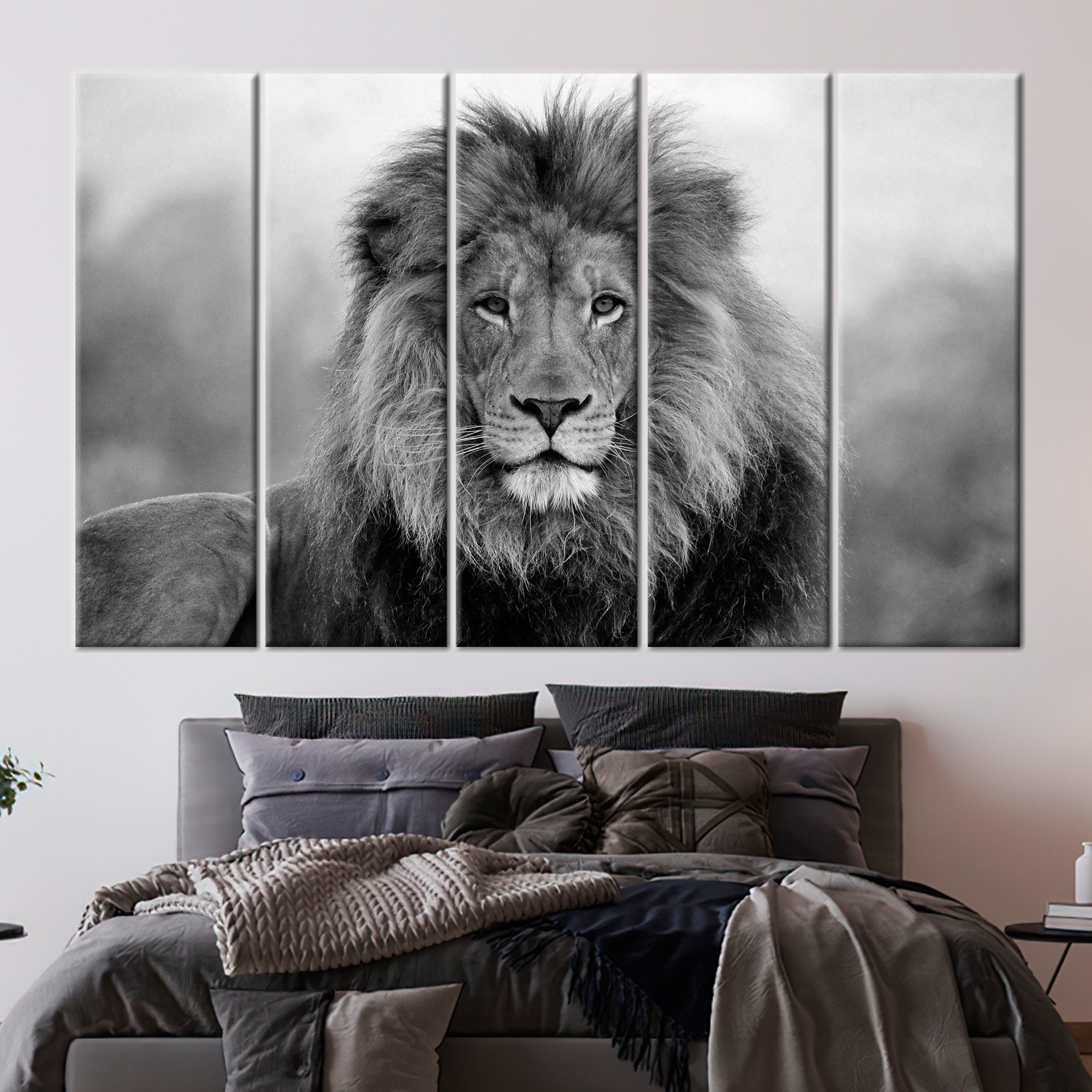 Lion Wall Art Lion Photo Print Lion Canvas Africa - Etsy