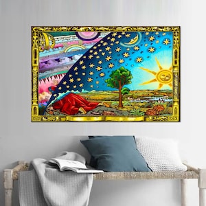 Flammarion Engraving Canvas Print: Vintage Astronomy Wall Art