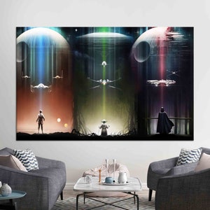 Gift for Her, Star Wars, Abstract Printed, Canvas Home Decor, Star Wars Canvas Art, Canvas Art, Best Movie Canvas Gift,